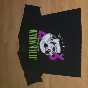 Juice Wrld 999 Black Lucid Dreams Skull Crew T Shirt Size XXL